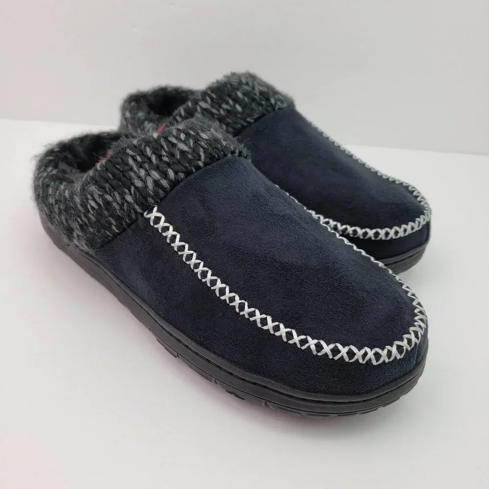 NEW Dearfoams Cozy Comfort Womens Size S 5-6 Black No Sweat Memory Foam Slippers